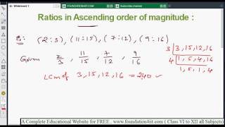 Ratios in Ascending order of magnitude  Class 8 Maths ICSE [upl. by Christianity643]