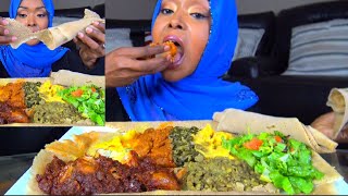 ASMR Ethiopian Food  Doro Wet  Vegetarian Combo  اصوات الآكل الآكل الحبشي [upl. by Jeaz119]