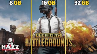 8GB RAM vs 16GB RAM vs 32GB RAM PUBG [upl. by Ennayar]