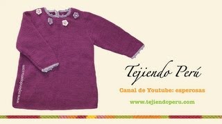 Vestido para niñas de 2 a 3 años tejido en dos agujas [upl. by Rettuc]