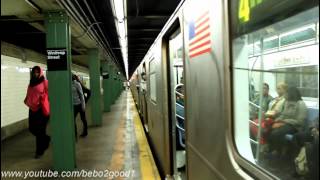 IRT Subway Flatbush Ave Bound R142A 4 Via Nostrand Ave at Winthrop Street [upl. by Berlin]