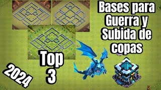 TOP 3 BASES QUE DEBES USAR SI ERES AYUNTAMIENTO 13  BASES 2024  CLASH OF CLANS [upl. by Skeie207]