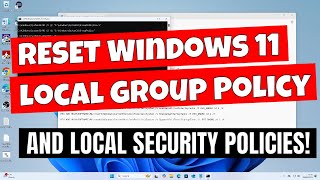 How To RESET Windows 11 Local Group Policy amp Local Security Policy Back To Defaults [upl. by Dennard]