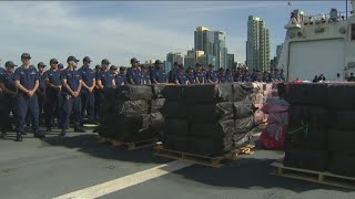 Coast Guard offloads 335 million in cocaine seized from smuggling vessels [upl. by Karole]