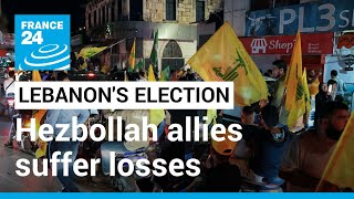 Hezbollah allies suffer losses in Lebanons parliamentary election according to early results [upl. by Attenaej745]