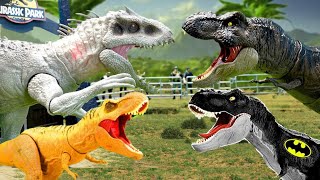 The Territorial Battle Between TRex  Spinosaurus and Batman TRex Spiny dinosaur  Jurassic World [upl. by Laurel]