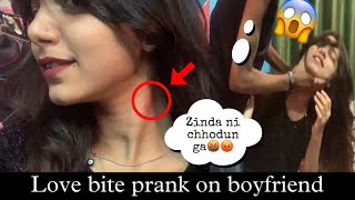 Love Bite 💋Prank on Boyfriend 😱  He is thinking wrong about me 😢🫣  Maya tara vlogs [upl. by Aniez]