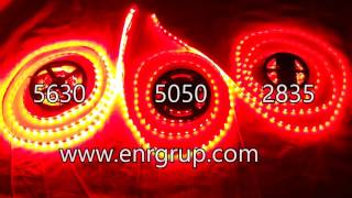 SMD LED Strip 2835 vs 5050 vs 5630  RED [upl. by Ahsimin195]