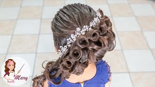 Peinado Para QuinceaÃ±era Con Bucles [upl. by Neleb46]