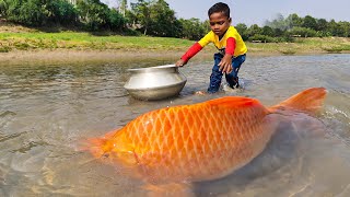 Amazing Big Fish Catching By Hand  Traditional Big Fish Catch By Hand in River Mud Water 2023 [upl. by Coralyn798]