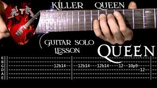 Killer Queen Guitar Solo Lesson  Queen with tabs [upl. by Christmann]