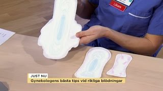 Gynekologens bästa tips vid riklig mens  Nyhetsmorgon TV4 [upl. by Horwitz]