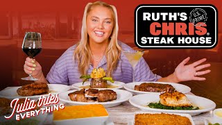 Trying 29 Of The Most Popular Dishes From Ruths Chris Steak House  Delish [upl. by Atsyrhc]