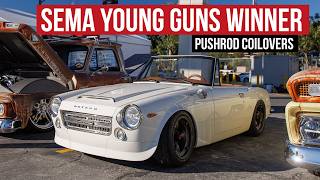 Carbureted SR20Swapped Datsun Roadster w Pushrod Suspension Wins SEMA Battle of the Builders [upl. by Perloff]