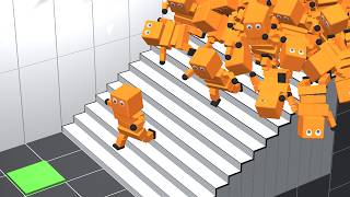 AI Learns to Use Stairs deep reinforcement learning [upl. by Eiryt]