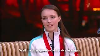 Shcherbakova Gleikhengauz  Interview after winning gold at the Olympic Games 2022 [upl. by Wina]