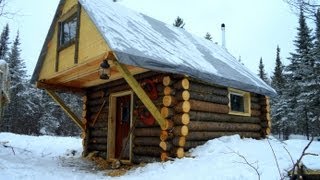 Cozy Log Cabin How I built it for less than 500 [upl. by Standish357]