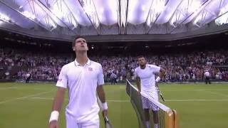 Djokovic hits one of the great returns of all time  Wimbledon 2014 [upl. by Ylro947]