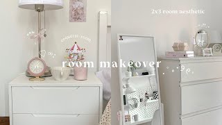 room makeover 8 🏹🕯 unboxing  ikea grocery  coquette room  pink room 🦢 [upl. by Chadwick]