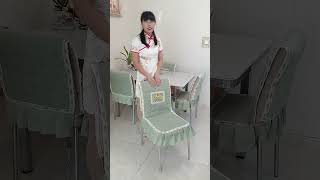 Part 99 chair cover installation tutorial velvet embroidery chair cover winter thickened chair cover [upl. by Tymothy70]