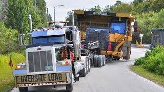 Caterpillar 777 Mining Haul Truck Transported by 11 Axle Lowboy [upl. by Aubarta496]