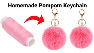 How to make Keychain with Sewing ThreadHomemade KeychainDIY Gift KeychainbtsKeychainCuteKeychain [upl. by Erlond898]