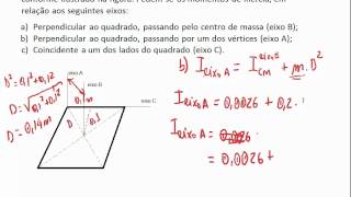 Dinâmica dos Sólidos exercício de momento de Inércia e teorema dos eixos paralelos [upl. by Enailuj]