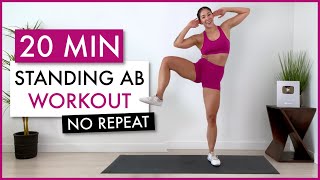 20 MIN STANDING AB WORKOUT No Repeat [upl. by Claudette757]