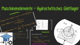 Maschinenelemente 2  Hydrostatisches Gleitlager Berechnung [upl. by Hullda82]