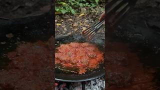 Cooking meatballmine recipe sandwich in nature meatballs outdoorcooking cooking food nature [upl. by Thgiled]