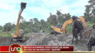 Batalla campal por cierre de mina de oro en Barbacoas Nariño [upl. by Jennine498]