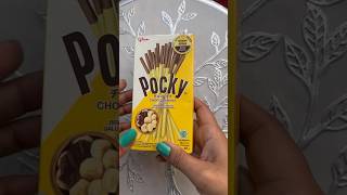 Pocky Stick Choco Banana unwrapping asmr satisfying viralshort [upl. by Imoan]