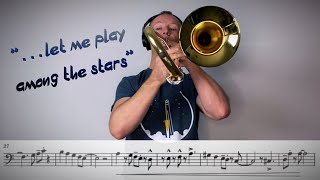 Fly Me To The Moon  Easy Trombone Play Along [upl. by Gael]