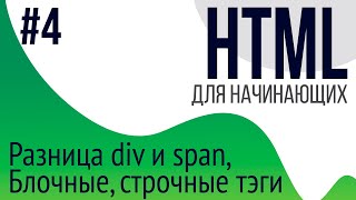 4 Уроки по HTML для НАЧИНАЮЩИХ ul ol li div span блочные и строчные тэги [upl. by Acus]