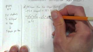 HYPERGEOMETRIC DISTRIBUTION WORD PROBLEM 1 [upl. by Cousin]