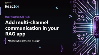 Add multichannel communication in your RAG app [upl. by Nnylsor]