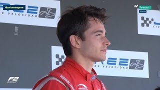 Leclerc wins F2 Championship and Wrong Anthem is Played [upl. by Odraner]