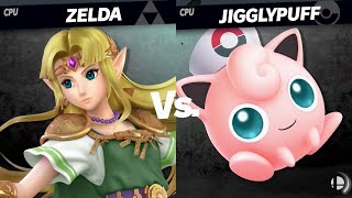 Super Smash Bros Ultimate  Zelda Green vs Jigglypuff White Hat [upl. by Cannell]