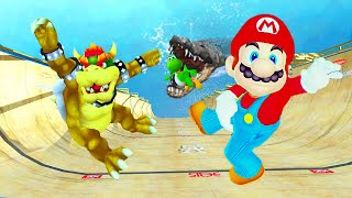 GTA5 Mario Luigi Wario VS Bowser Yoshi Funny Ragdolls 13 Euphoria physics funny moments [upl. by Elda]