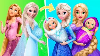 Elsa and Rapunzel with Kids  32 Disney Dolls DIYs [upl. by Gahl]