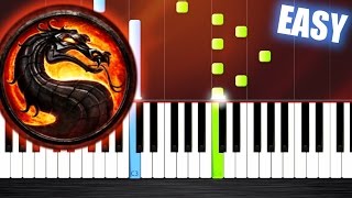 Mortal Kombat Theme  EASY Piano Tutorial by PlutaX [upl. by Bobbye]