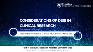 Considerations of DEIB in Clinical Research [upl. by Magdala226]