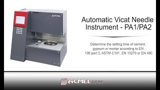 Automatic Vicat Needle Instrument PA1 PA2  EN 196 part 3 ASTM C191 EN 13279 or EN 480 [upl. by Dail]