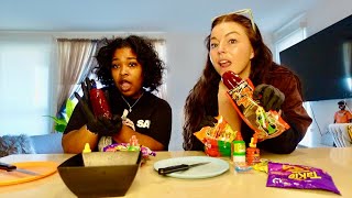 Brittany Has Lexi Try The Viral TikTok Chamoy Pickle Kit lexijay [upl. by Atsiuqal454]