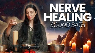 Nerve Healing Frequency Music  Sound Bath Meditation 1 Hour [upl. by Ahsenad156]