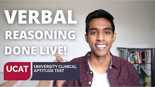 UCAT  99th PERCENTILE FULL VERBAL REASONING SUBTEST LIVE [upl. by Ardiek]