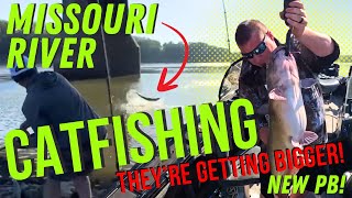 Fall 2024 Catfishing Missouri River  NEW PB Catfish  Fish Jumping in the Boat [upl. by Abehshtab]