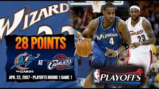 Antawn Jamison 28pts 14reb  2007 Playoffs Round 1 Game 1  Washington Wizards  Cleveland Cavaliers [upl. by Ynhoj820]