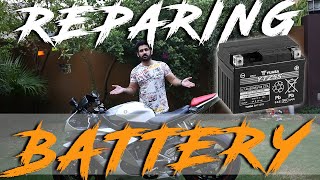 Repairing Bike Battery  Recharging Bike Battery  How repair battery repairbattery battery [upl. by Lazos800]