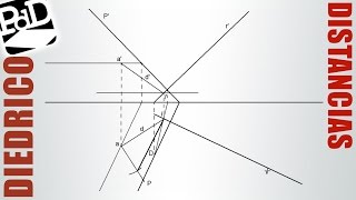 Distancia entre un punto y una recta Sistema Diédrico [upl. by Lemay]